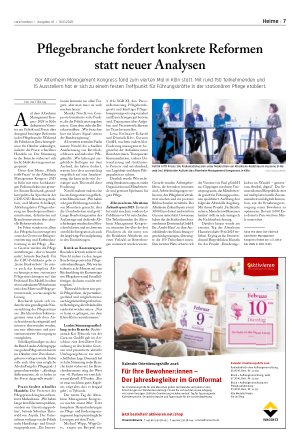 Vorschauseite 1: Pflegebranche fordert konkrete Reformen statt neuer Analysen
