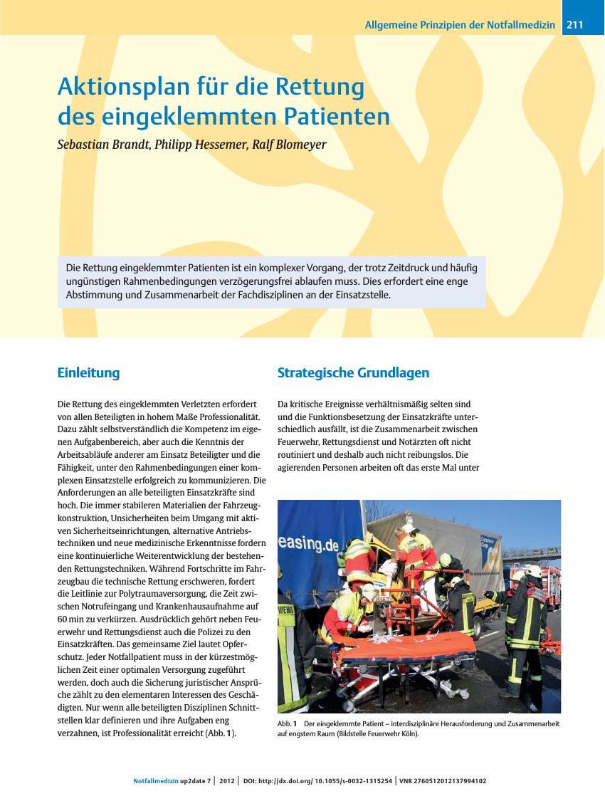 Vorschauseite 1: Aktionsplan für die Rettung des eingeklemmten Patienten