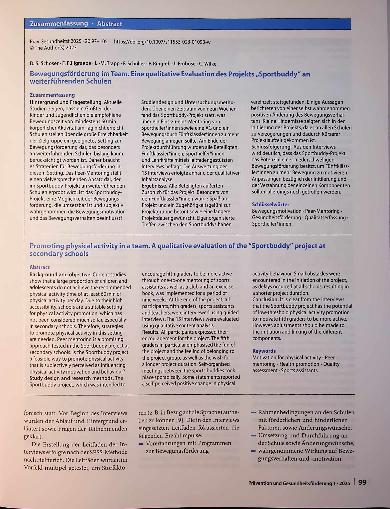 Vorschauseite 3: Bewegungsförderung im Team Eine qualitative Evaluation des Projekts „Sportbuddy" an weiterführenden Schulen