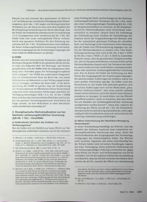 Vorschauseite 2: Aktuelle Rechtsprechung des BVerwG zur Ahndung wehrdisziplinarrechtlicher Dienstvergehen (§23 SG)