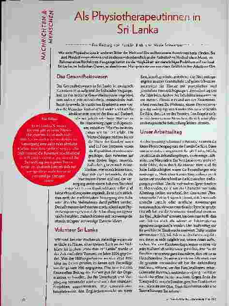Vorschauseite 1: Als Physiotherapeutinnen in Sri Lanka