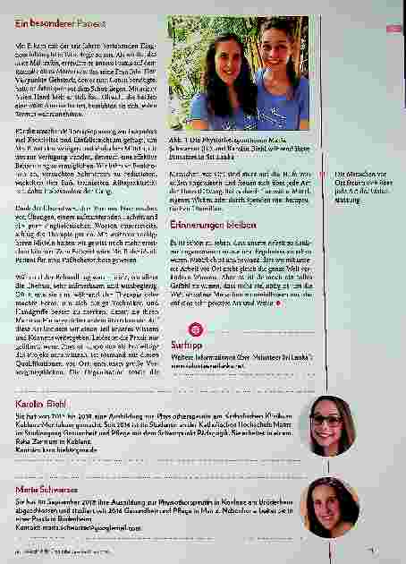 Vorschauseite 2: Als Physiotherapeutinnen in Sri Lanka
