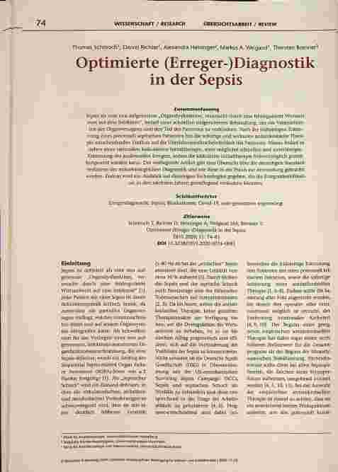 Vorschauseite 1: Optimierte (Erreger-)Diagnostik in der Sepsis