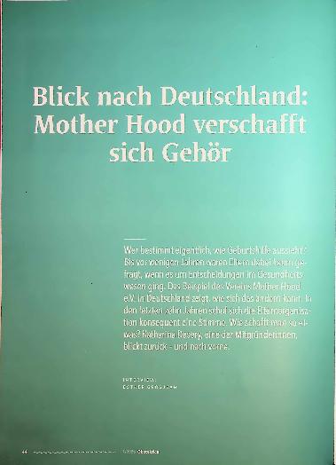 Vorschauseite 1: Blick nach Deutschland: Motherhood verschafft sich Gehör