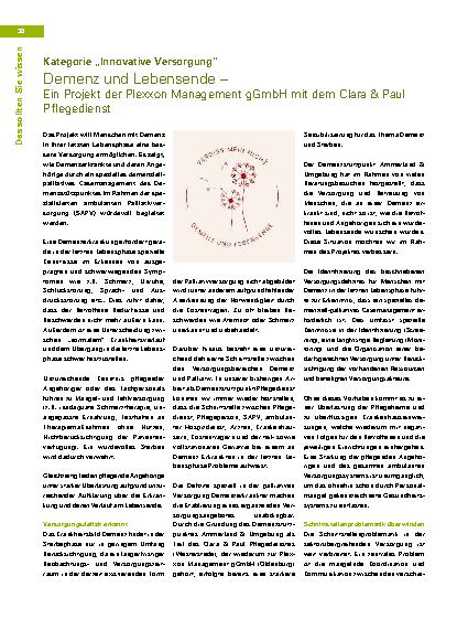 Vorschauseite 1: Demenz und Lebensende – Ein Projekt der Plexxon Management gGmbH mit dem Clara & Paul Pflegedienst