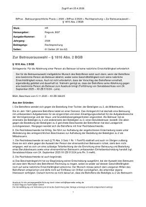 Vorschauseite 1: Zur Betreuerauswahl