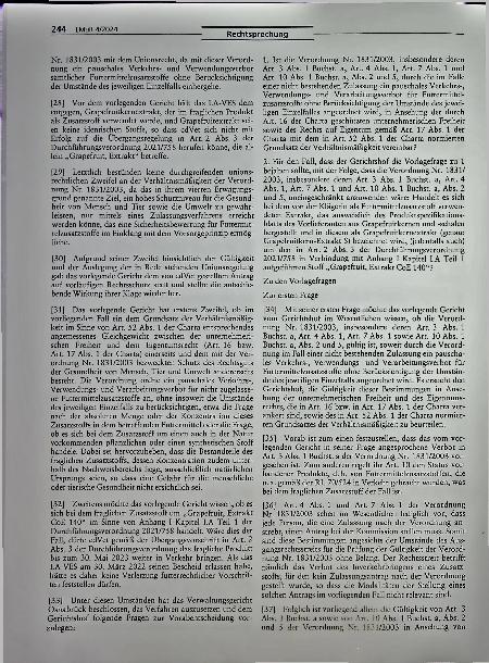 Vorschauseite 4: Übereinstimmung futtermittelrechtlicher Vorschriften mit der Grundrechte-Charta