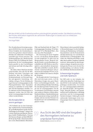 Vorschauseite 2: Leistungsgruppenprüfung. Medizincontroller zeigen die rote Karte