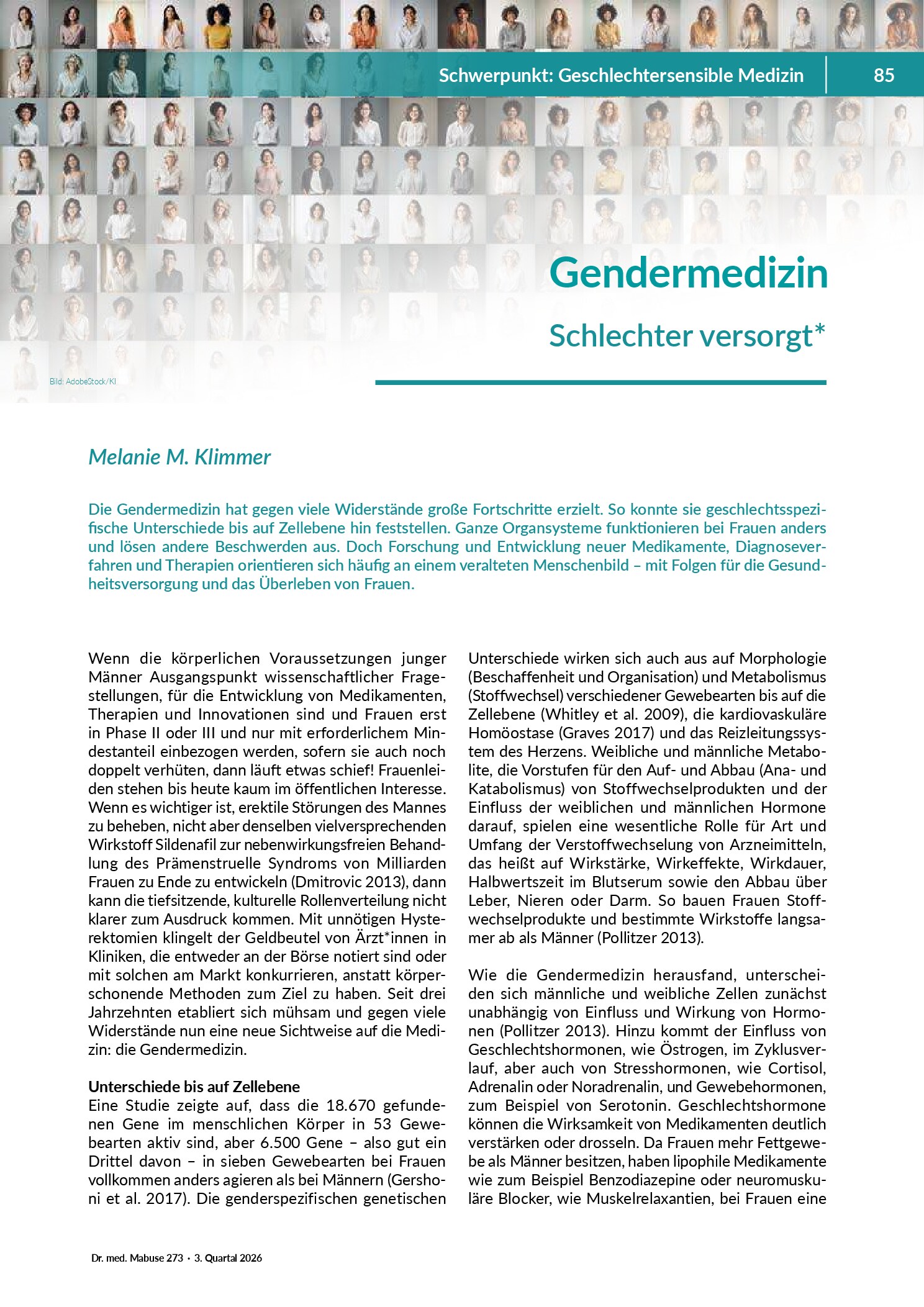 Vorschau: Gendermedizin: Schlechter versorgt
