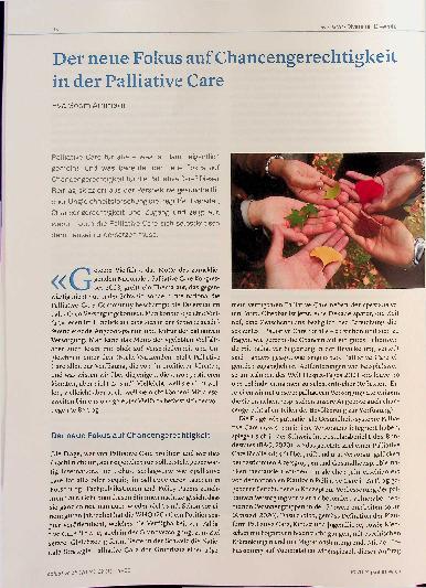 Vorschauseite 1: Der neue Fokus auf Chancengerechtigkeit in der Palliativversorgung