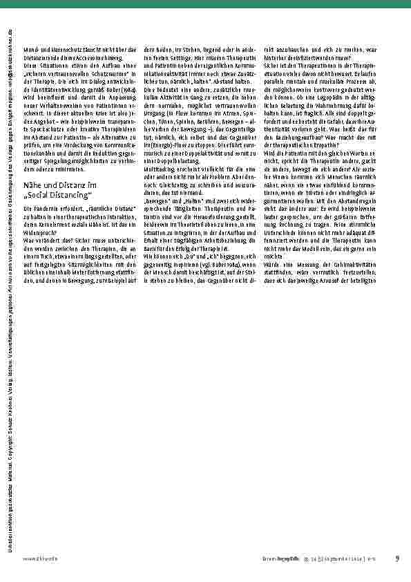 Vorschauseite 4: Die therapeutische Beziehung in der Krise? Gedanken in Zeiten von Corona