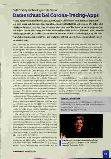 Vorschauseite 1: Soft Privacy Technologies* als Option Datenschutz bei Corona-Tracing-Apps