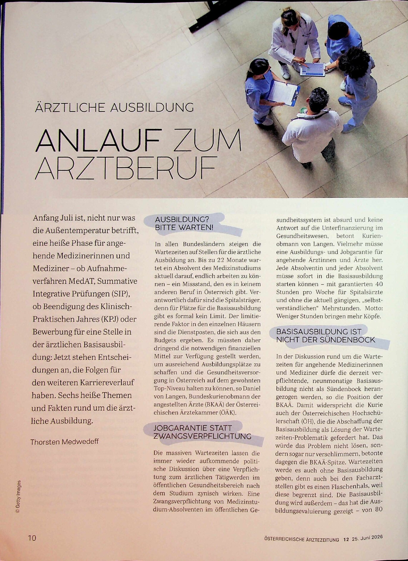 Vorschauseite 1: Anlauf zum Arztberuf