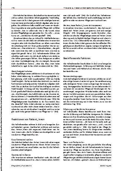 Vorschauseite 6: Erleben von Pflegefachpersonen in Bezug auf durchgeführte und versäumte Pflege