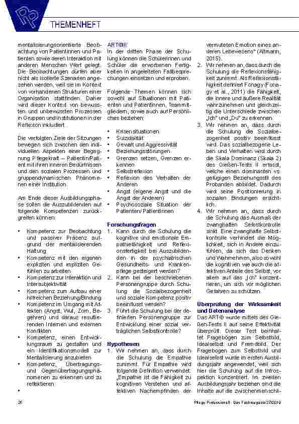 Vorschauseite 3: ART© - Affektresonanztraining in der Pflegeausbildung