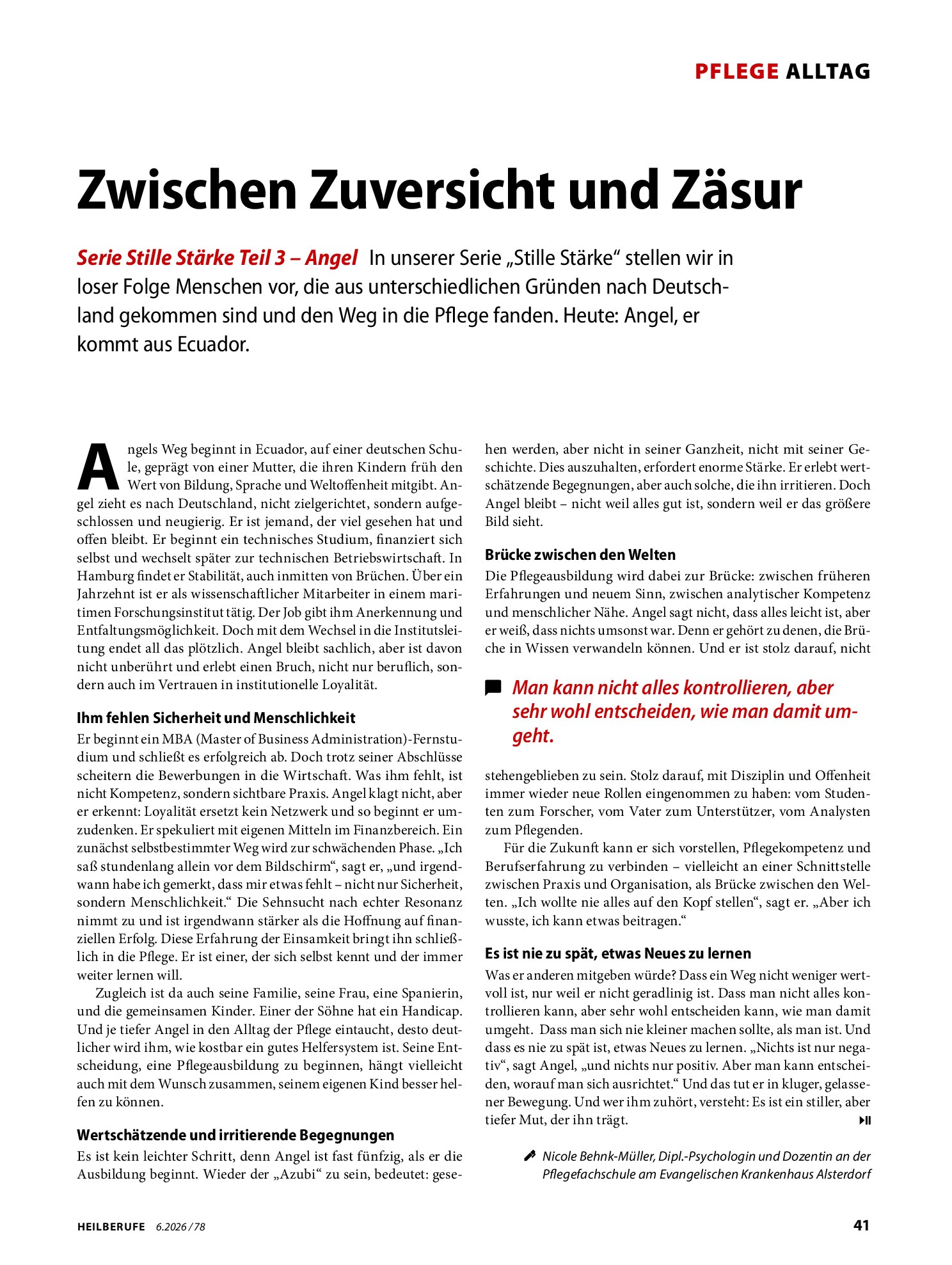 Vorschauseite 2: Zwischen Zuversicht und Zäsur
