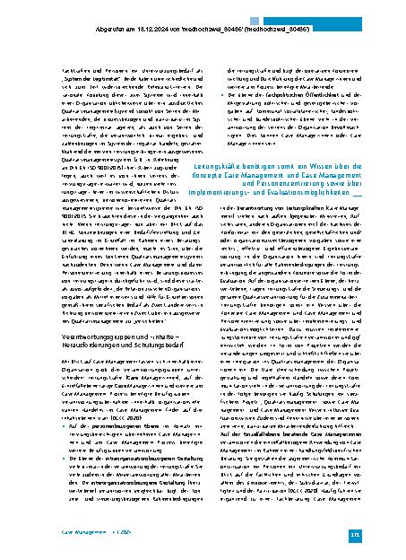 Vorschauseite 4: Verantwortung im Case Management auf Organisationsebene