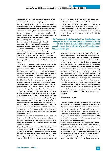 Vorschauseite 6: Verantwortung im Case Management auf Organisationsebene