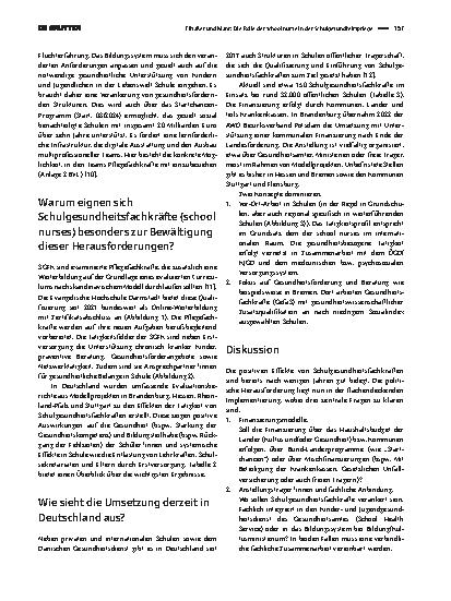 Vorschauseite 3: Die Rolle der school nurse in der Schulgesundheitspflege: Aktuelle Herausforderungen