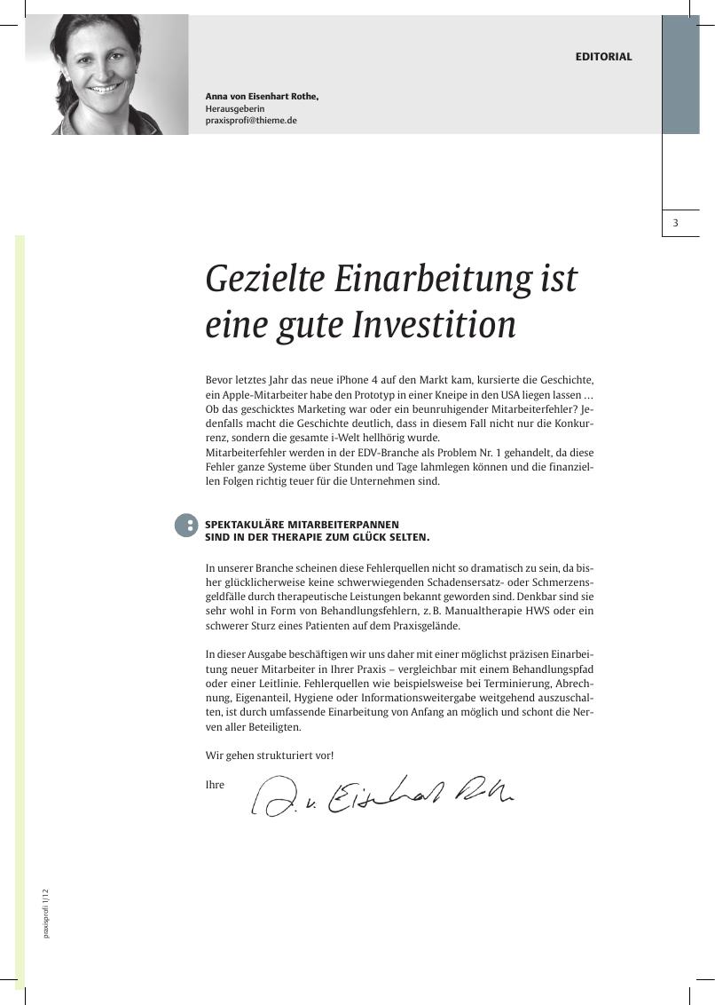 Vorschauseite 1: Gezielte Einarbeitung ist eine gute Investition