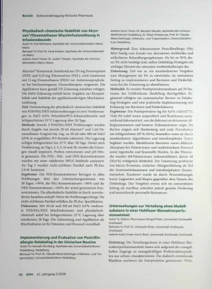 Vorschauseite 6: 3. Gemeinsame Doktorandentagung Klinische Pharmazie Zwischen Weißwurst und Wissenschaft