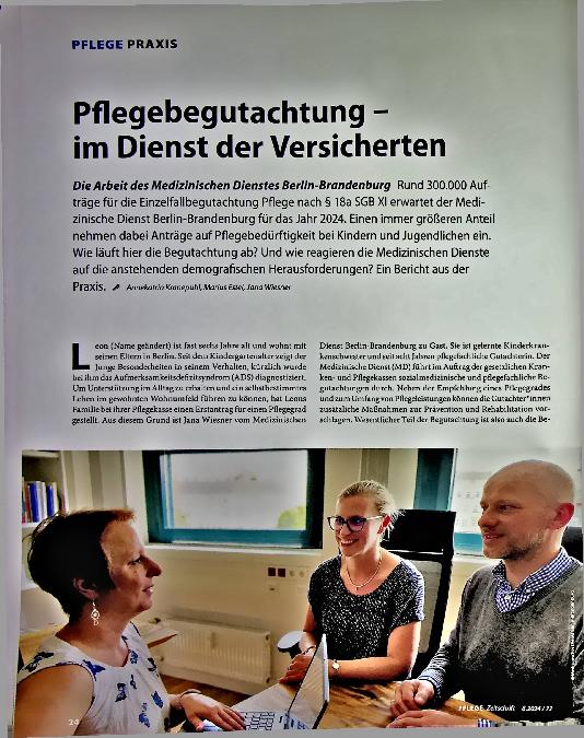 Vorschauseite 1: Pflegebegutachtung - im Dienst der Versicherten