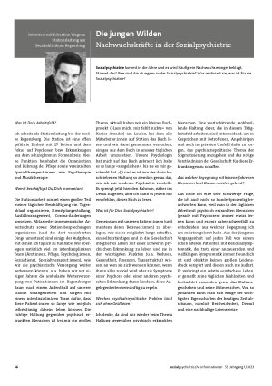 Vorschauseite 1: Die jungen Wilden. Nachwuchskräfte in der Sozialpsychiatrie