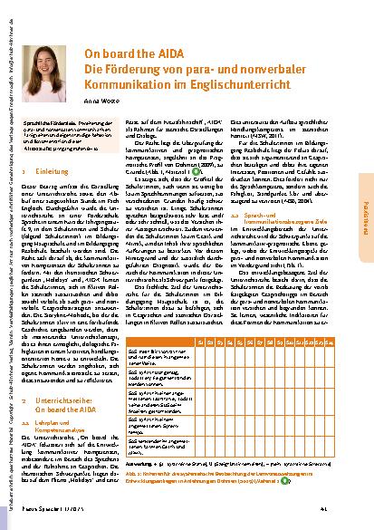 Vorschauseite 1: On board the AIDA Die Förderung von paraund nonverbaler Kommunikation im Englischunterricht