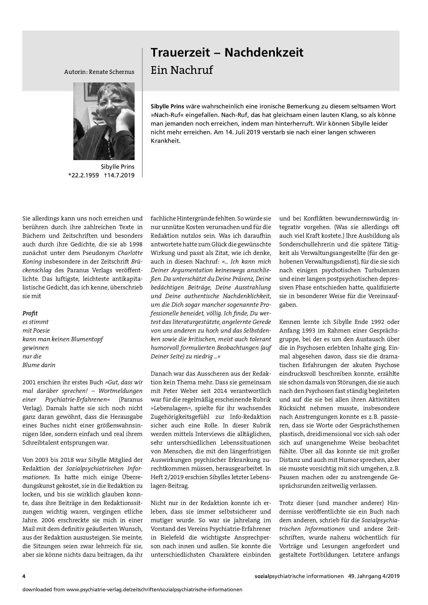Vorschauseite 1: Trauerzeit – Nachdenkzeit. Ein Nachruf