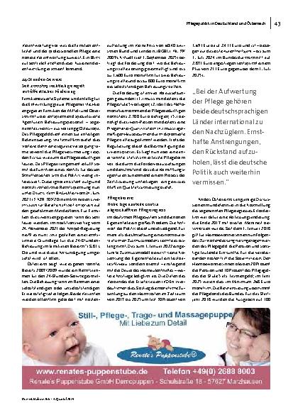 Vorschauseite 2: Langzeitpflege und Pflegeberuf: Wo und wie sich Österreich einen Vorsprung erarbeitet hat.