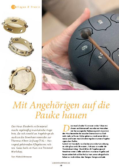 Vorschauseite 1: Mit Angehörigen auf die Pauke hauen