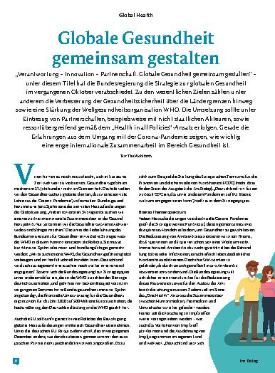 Vorschauseite 1: Globale Gesundheit gemeinsam gestalten