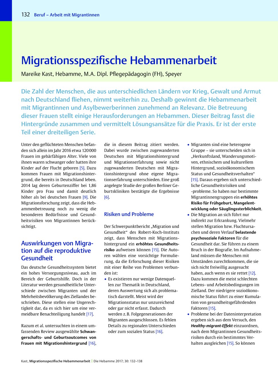 Vorschauseite 1: Migrationsspezifische Hebammenarbeit