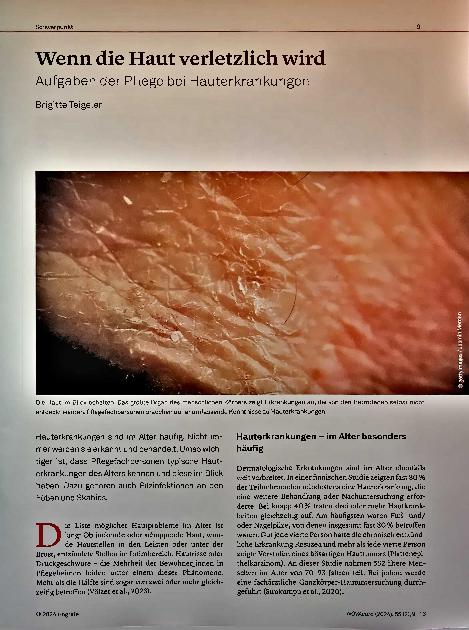 Vorschauseite 1: Wenn die Haut verletzlich wird: Aufgaben der Pflege bei Hauterkrankungen