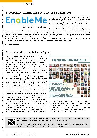 Vorschauseite 1: Informationen, Unterstützung und Austausch bei EnableMe