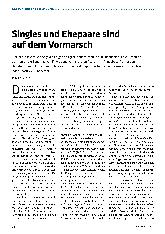 Vorschauseite 1: Singles und Ehepaare sind auf dem Vormarsch.
