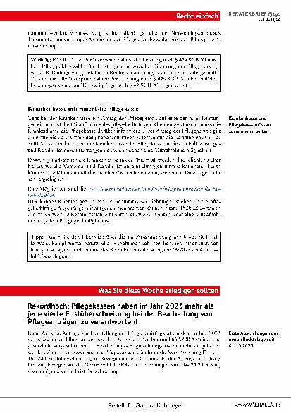 Vorschauseite 5: Beraterbrief Pflege Heft 13-2024