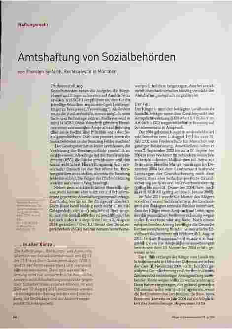 Vorschauseite 1: Amtshaftung von Sozialbehörden