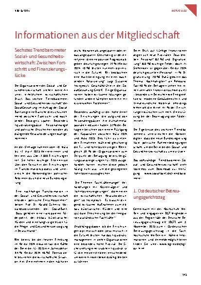 Vorschauseite 1: Informationen aus der Mitgliedschaft