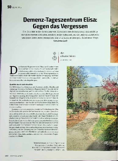 Vorschauseite 1: Demenz-Tageszentrum Elisa: Gegen das Vergessen