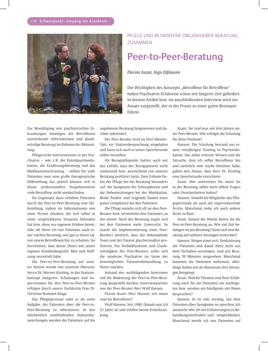 Vorschauseite 1: Peer-to-Peer-Beratung