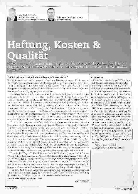 Vorschauseite 1: Haftung, Kosten und Qualität