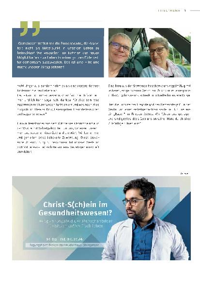 Vorschauseite 2: Mitten in der Krankheit, wie wir Seelsorge von Gott und Menschen erleben.