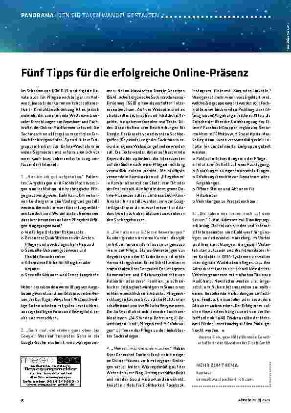 Vorschauseite 1: Fünf Tipps für die erfolgreiche Online-Präsenz