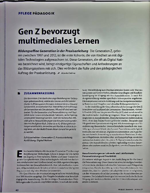 Vorschauseite 1: Gen Z bevorzugt multimediales Lernen.