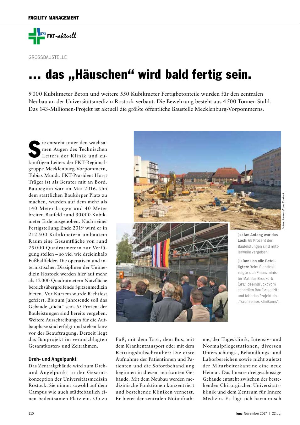 Vorschauseite 1: Großbaustelle: … das „Häuschen“ wird bald fertig sein.