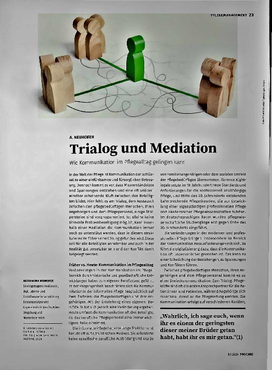 Vorschauseite 1: Trialog und Mediation: Wie Kommunikation im Pflegealltag gelingen kann