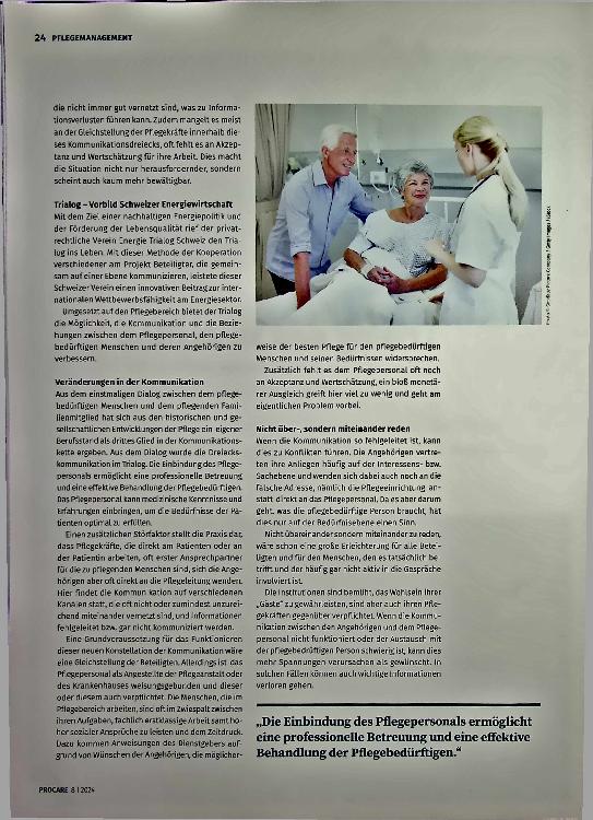 Vorschauseite 2: Trialog und Mediation: Wie Kommunikation im Pflegealltag gelingen kann