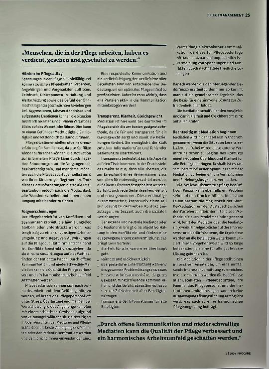 Vorschauseite 3: Trialog und Mediation: Wie Kommunikation im Pflegealltag gelingen kann