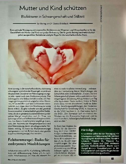 Vorschauseite 1: Mutter und Kind schützen Biofaktoren in Schwangerschaft und Stillzeit
